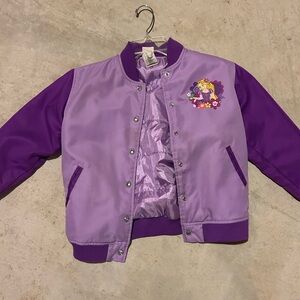 Vintage Purple rapunzel Cartoon Bomber Jacket girls large